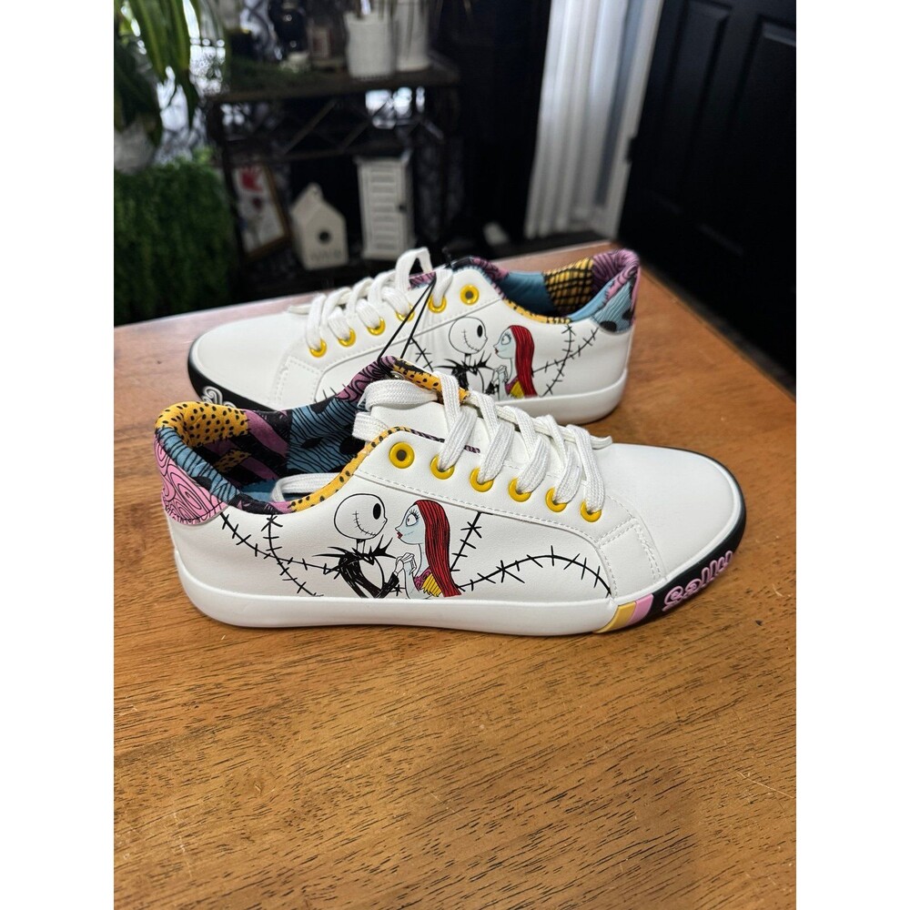 Disney Nightmare Before Christmas white sneakers  graphics of Jack & Sally
